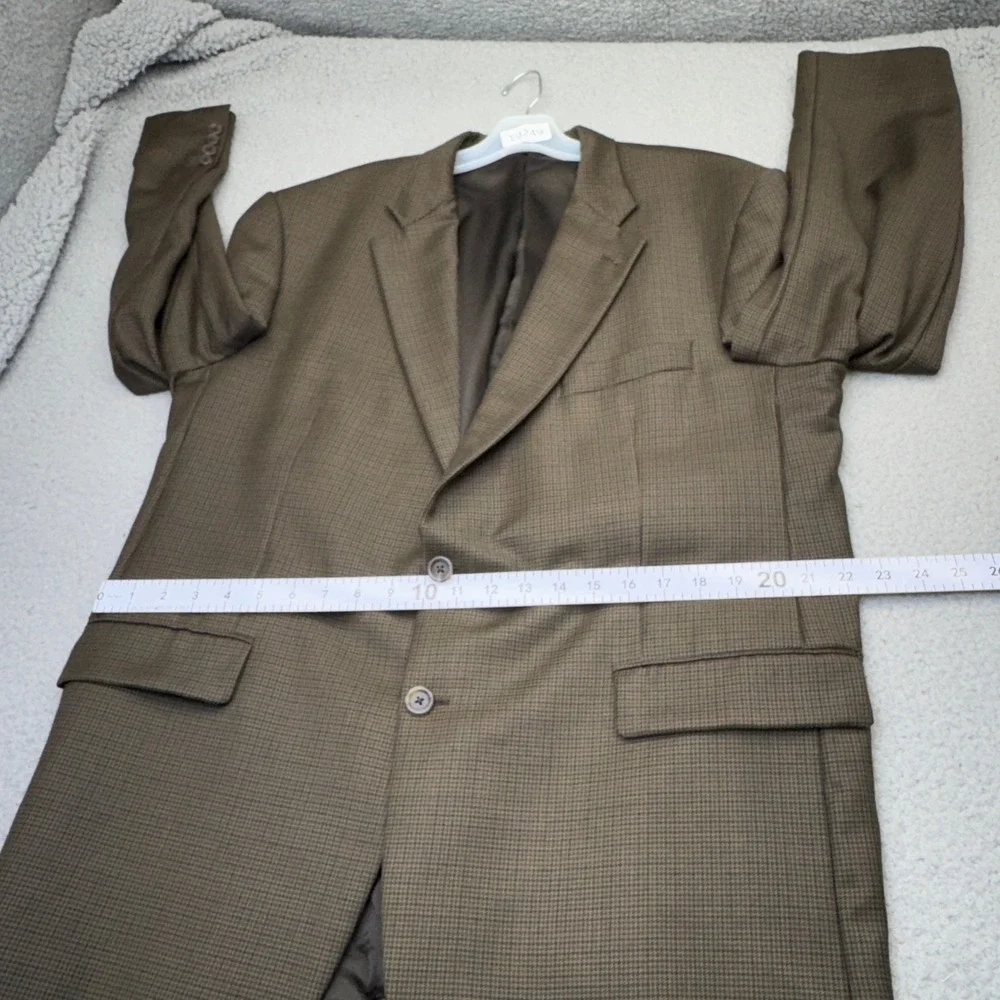 Burberry London Kensington Blazer Mens 46R Brown Houndstooth Wool Sport Coat USA